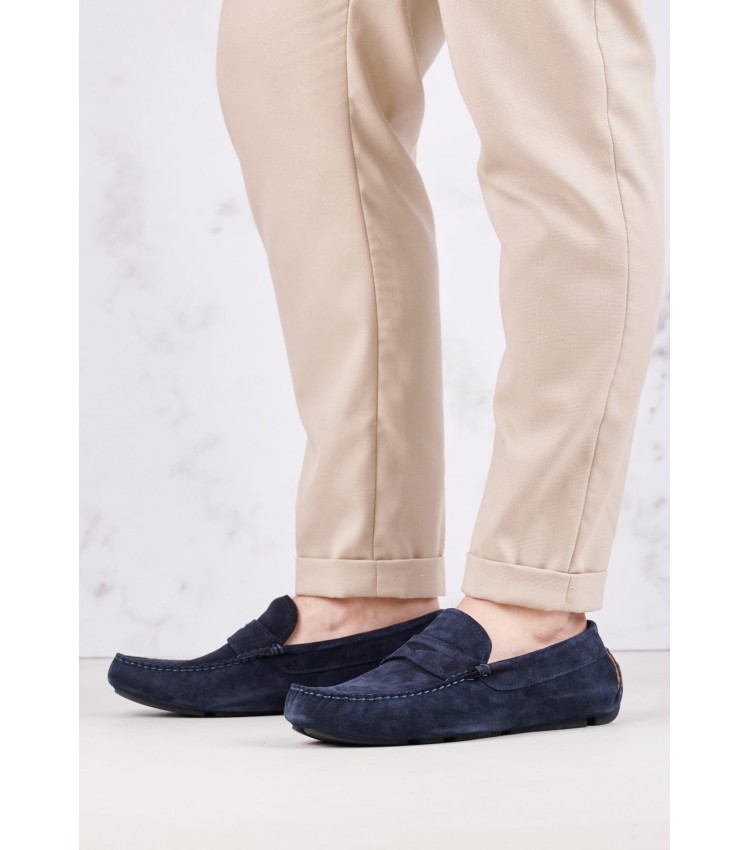 Men Moccasins Z6890.Suede Blue Buckskin Boss shoes