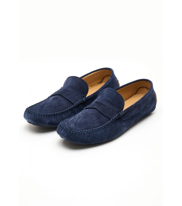 Men Moccasins Z6890.Suede Blue Buckskin Boss shoes