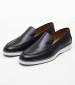 Men Moccasins Z6898 Black Leather Boss shoes