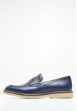 Men Moccasins Z7479 Blue Leather Boss shoes