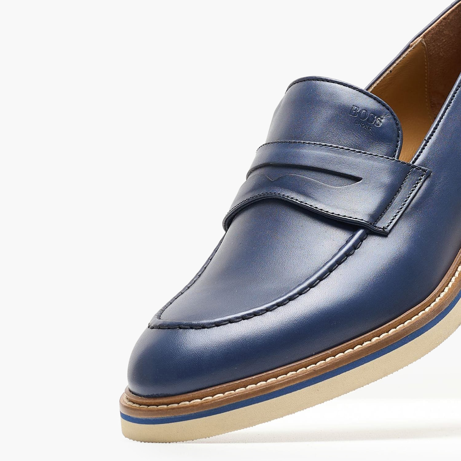 Ανδρικά Μοκασίνια Z7479 Μπλε Δέρμα Boss shoes