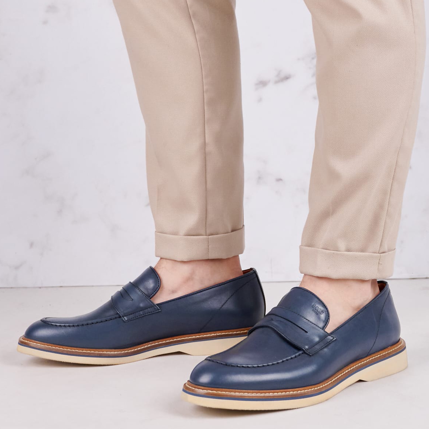 Ανδρικά Μοκασίνια Z7479 Μπλε Δέρμα Boss shoes Ανδρικά Μοκασίνια Z7479 Μπλε Δέρμα Boss shoes