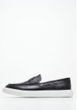 Men Moccasins Z7507 Black Leather Boss shoes