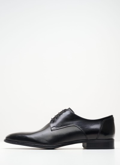 Men Shoes Z7513.Linear Black Leather Boss shoes
