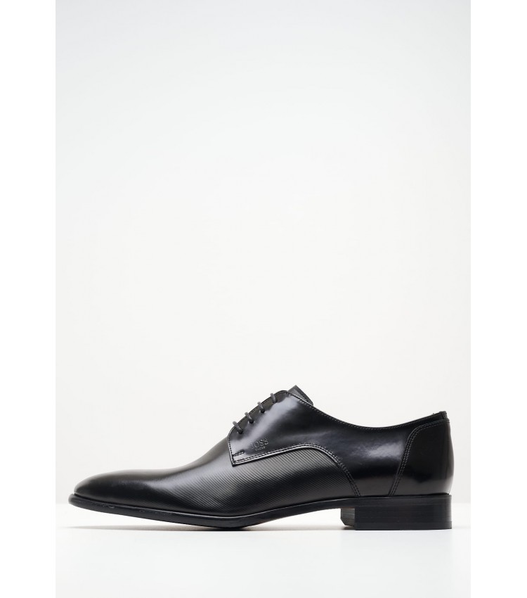 Men Shoes Z7513.Linear Black Leather Boss shoes