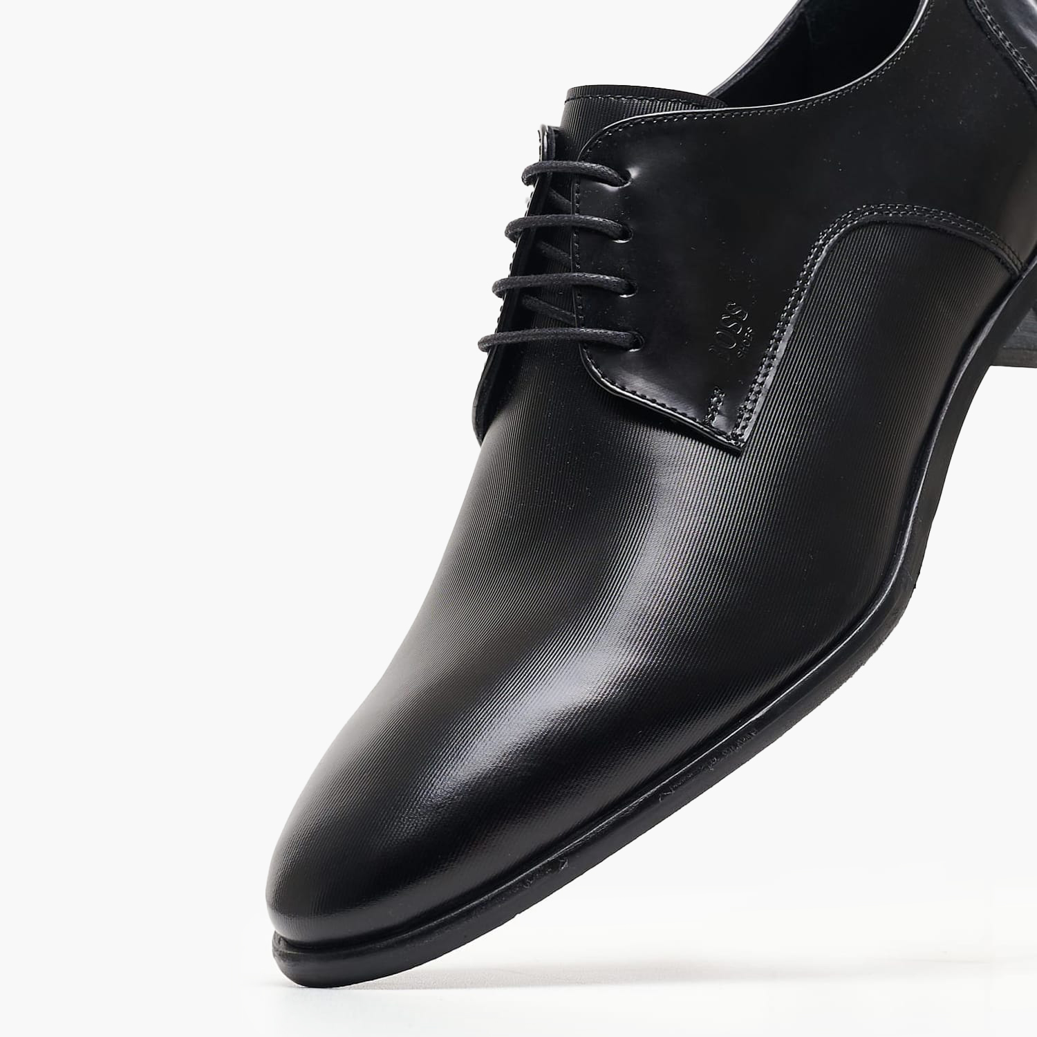 Ανδρικά Παπούτσια Δετά Z7513.Linear Μαύρο Δέρμα Boss shoes