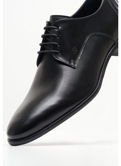 Men Shoes Z7513.Linear Black Leather Boss shoes