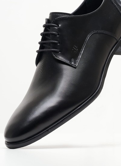 Men Shoes Z7513.Linear Black Leather Boss shoes