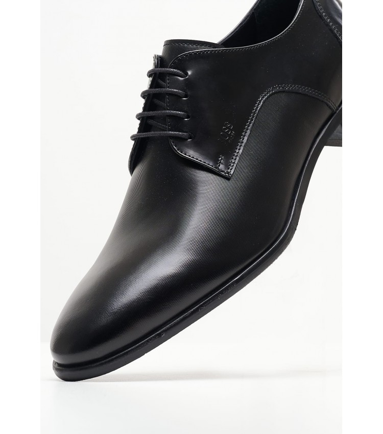 Men Shoes Z7513.Linear Black Leather Boss shoes