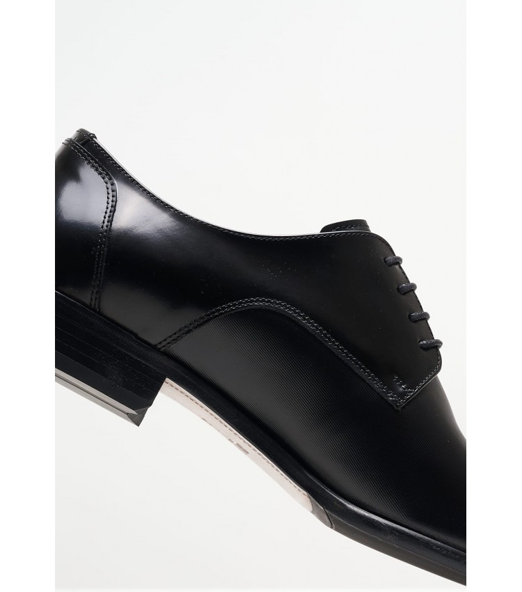 Men Shoes Z7513.Linear Black Leather Boss shoes