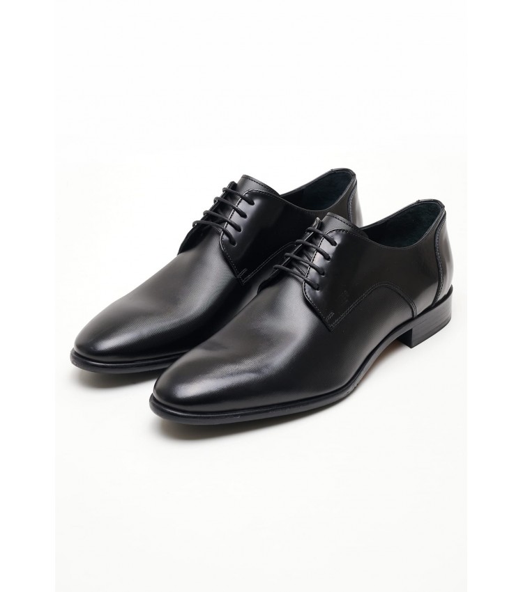 Men Shoes Z7513.Linear Black Leather Boss shoes