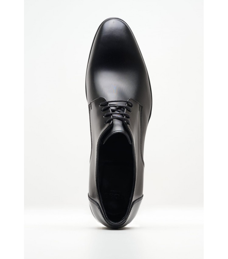 Men Shoes Z7513.Linear Black Leather Boss shoes