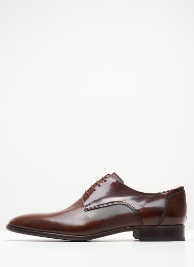 Men Shoes Z7513.Linear Brown Leather Boss shoes