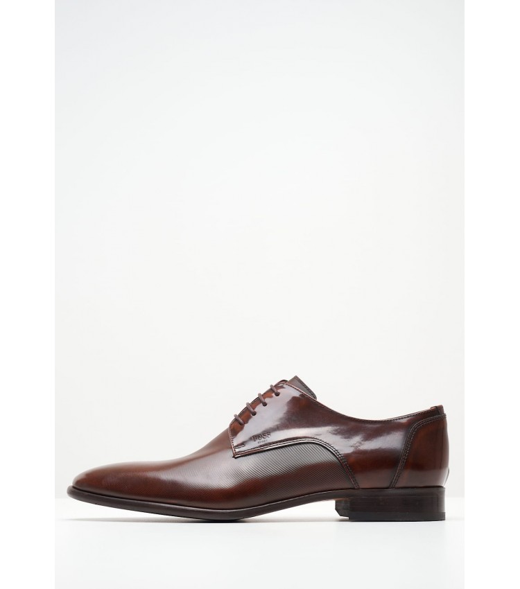 Men Shoes Z7513.Linear Brown Leather Boss shoes