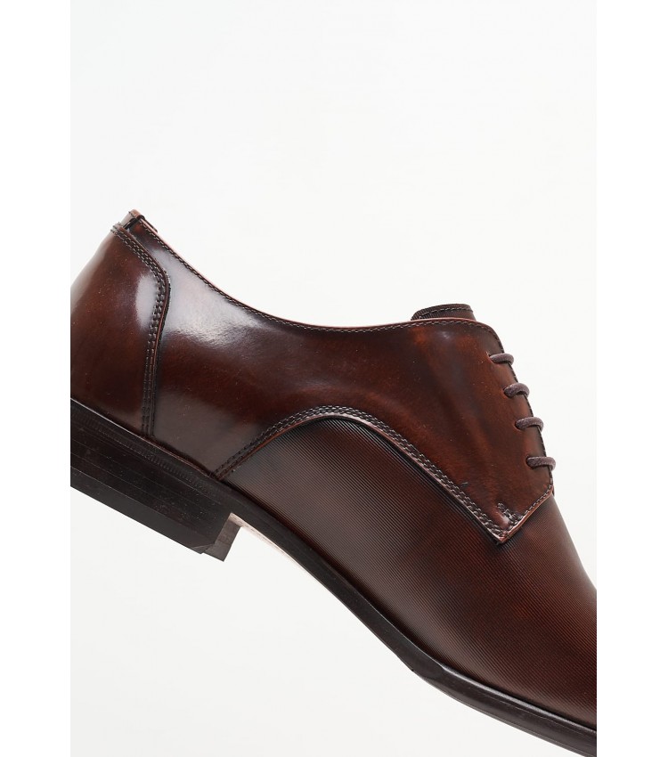 Men Shoes Z7513.Linear Brown Leather Boss shoes