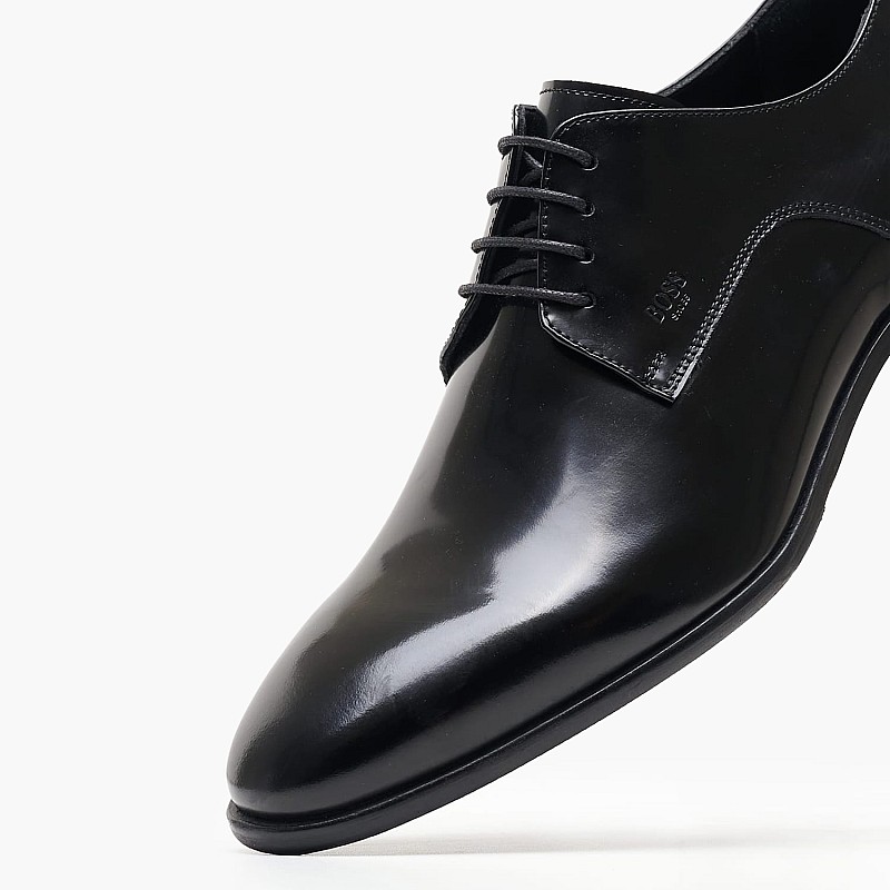 Ανδρικά Παπούτσια Δετά Z7513.Spazz Μαύρο Δέρμα Boss shoes
