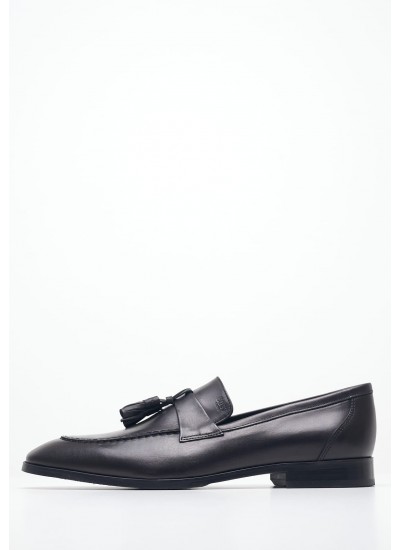 Ανδρικά Μοκασίνια S6890.EPS Μαύρο Δέρμα Boss shoes