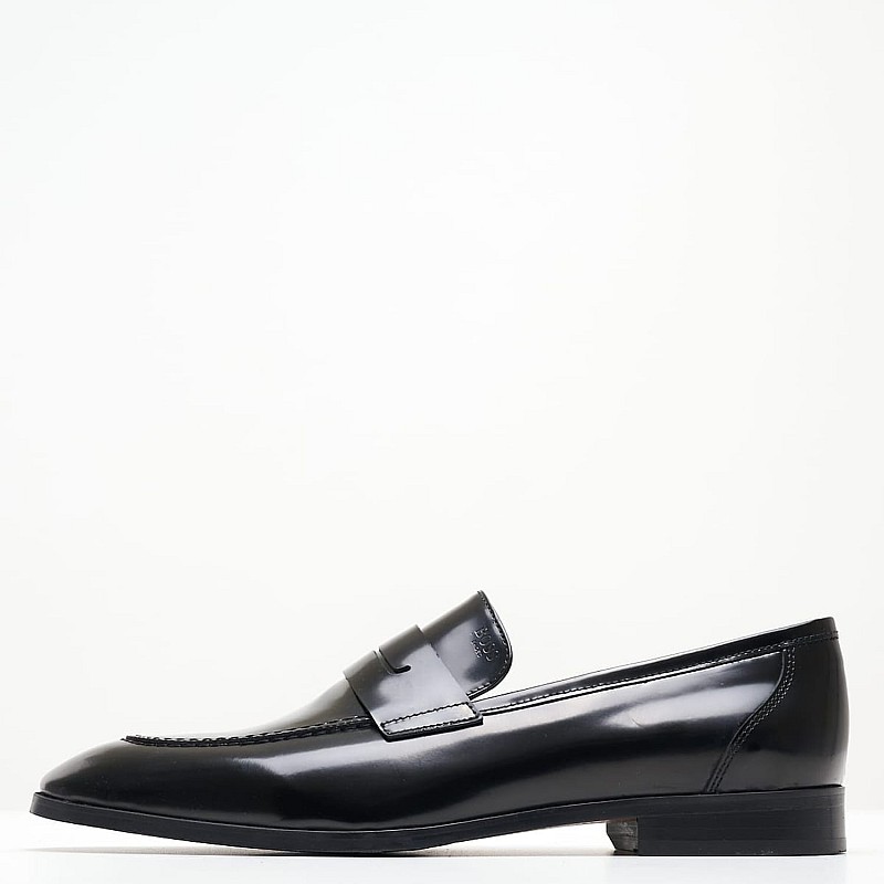 Ανδρικά Μοκασίνια Z7519.Spazz Μαύρο Δέρμα Boss shoes