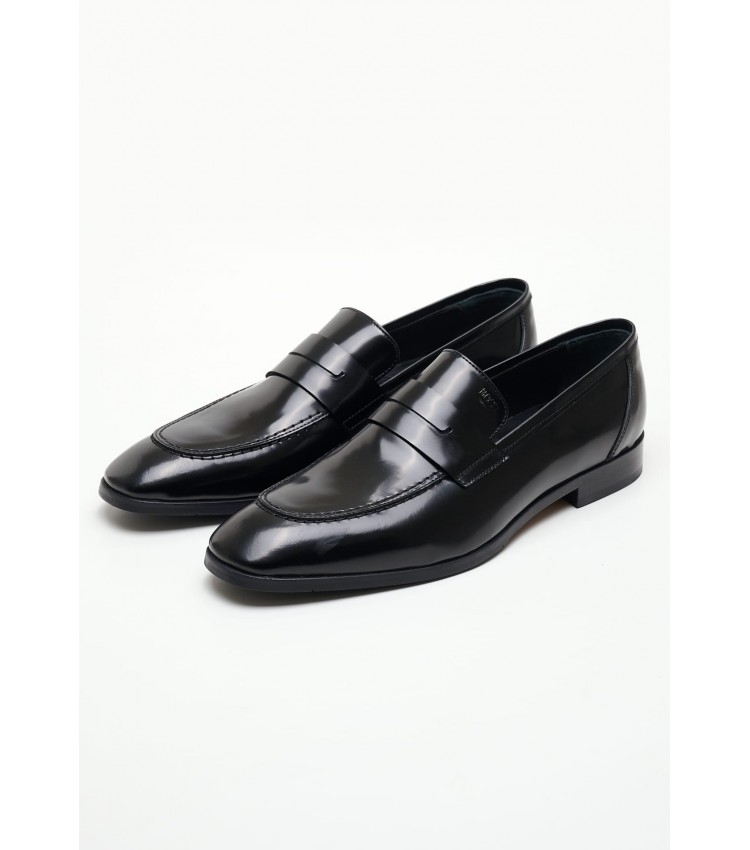Men Moccasins Z7519.Spazz Black Leather Boss shoes