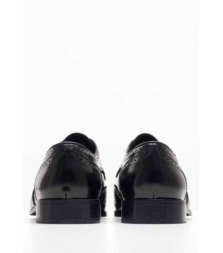 Ανδρικά Παπούτσια Δετά Z7522 Μαύρο Δέρμα Boss shoes