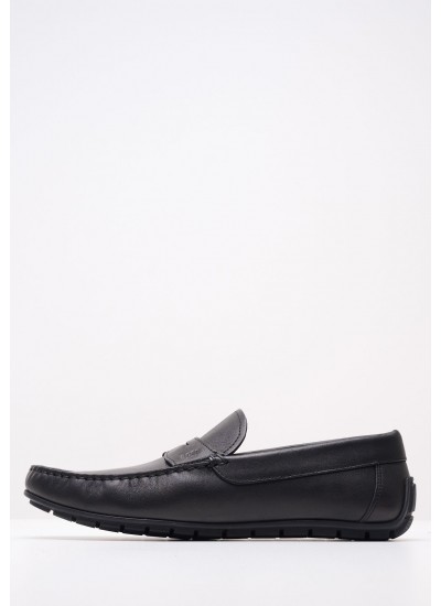 Men Moccasins Z7538 Black Leather Boss shoes