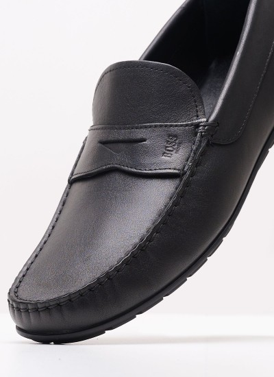Ανδρικά Παπούτσια Casual Rey Μαύρο Δέρμα Perlamoda