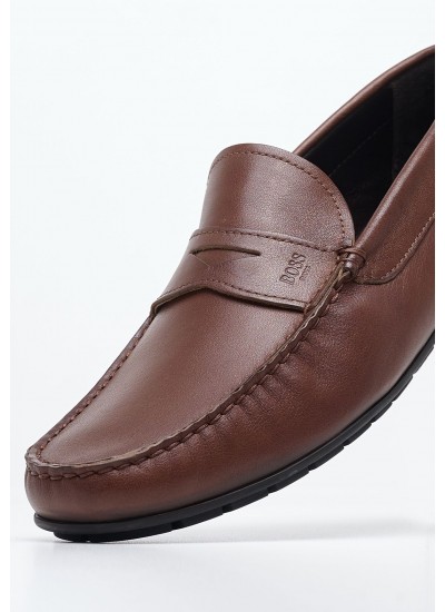 Ανδρικά Παπούτσια Δετά S5626.Flo Μαύρο Δέρμα Boss shoes
