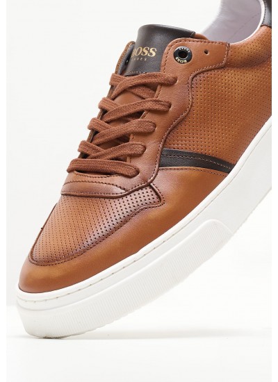 Ανδρικά Παπούτσια Casual ZA220.Stamp Ταμπά Δέρμα Boss shoes