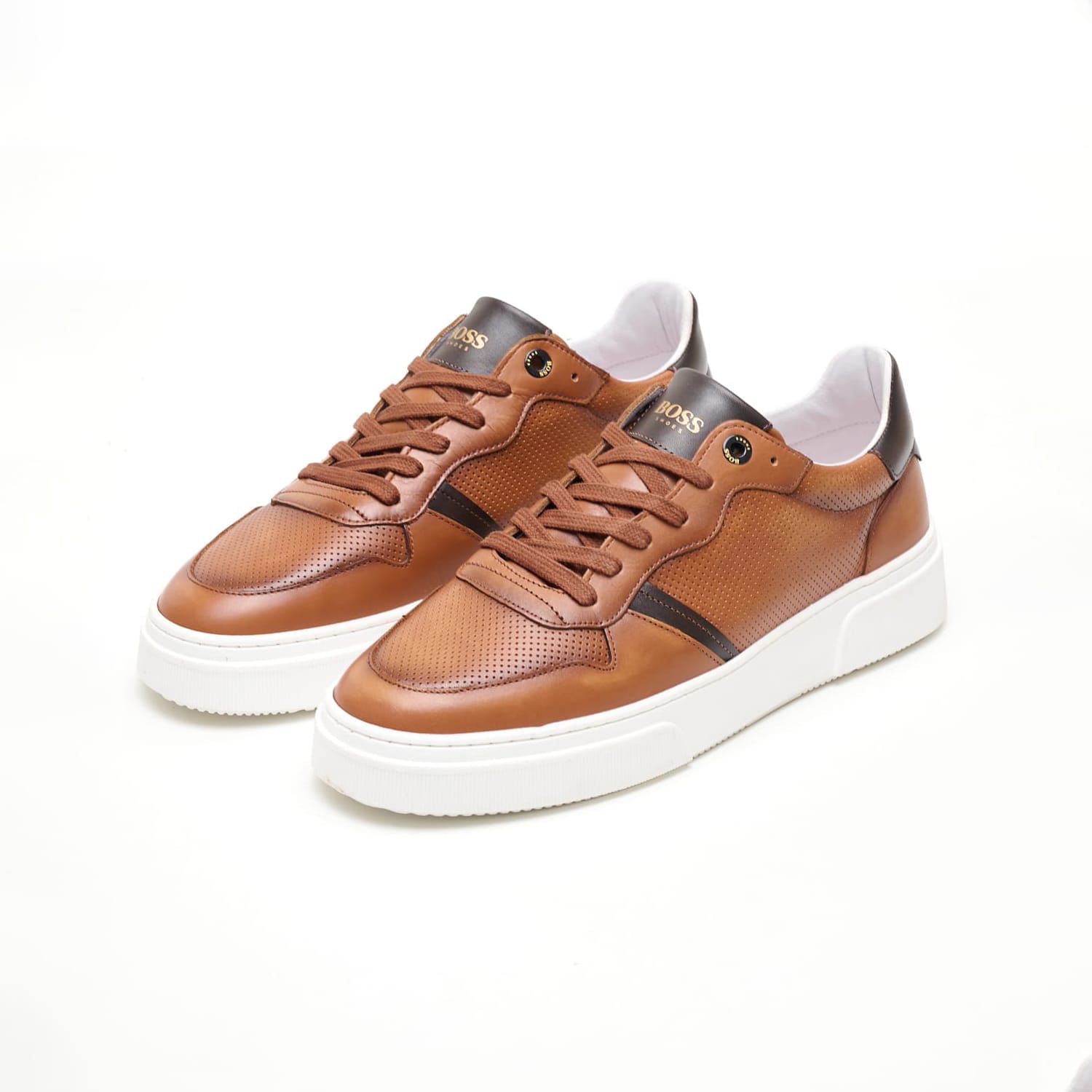 Ανδρικά Παπούτσια Casual ZA220.Stamp Ταμπά Δέρμα Boss shoes Ανδρικά Παπούτσια Casual ZA220.Stamp Ταμπά Δέρμα Boss shoes