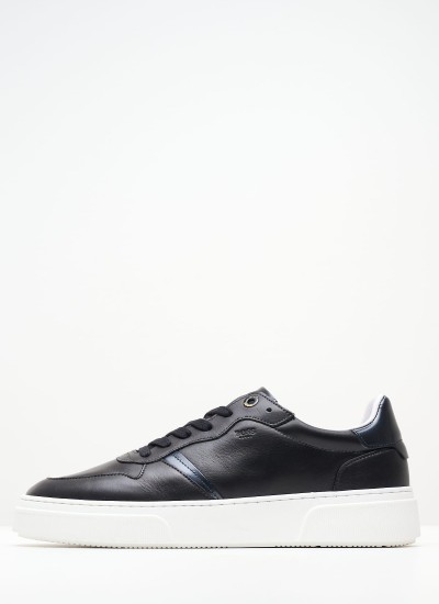 Ανδρικά Παπούτσια Δετά M4972.GLM Μαύρο Δέρμα Boss shoes