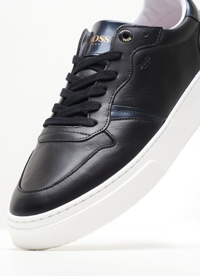 Men Moccasins S6890.EPS Black Leather Boss shoes