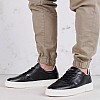 Ανδρικά Παπούτσια Casual ZA220 Μαύρο Δέρμα Boss shoes Ανδρικά Παπούτσια Casual ZA220 Μαύρο Δέρμα Boss shoes