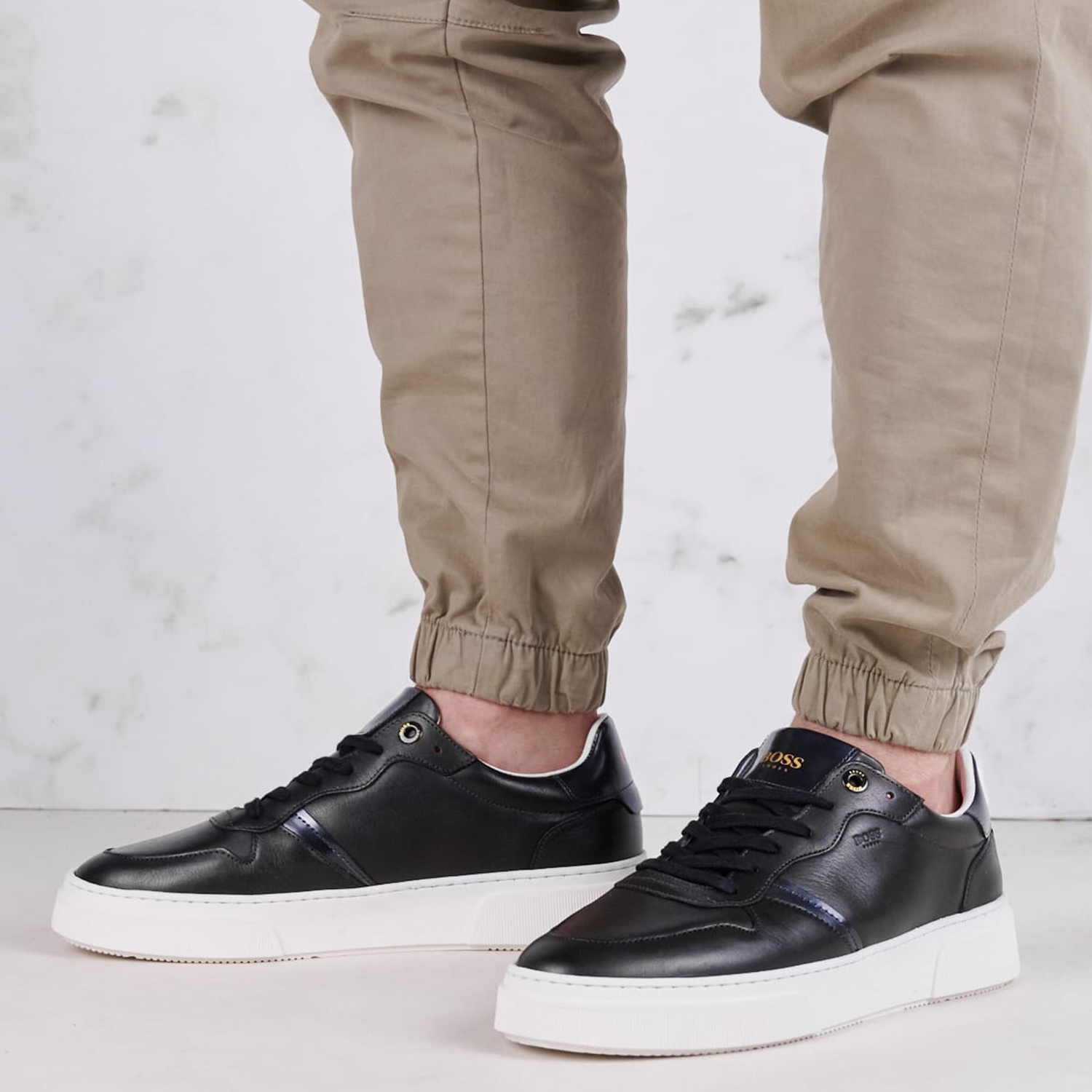 Ανδρικά Παπούτσια Casual ZA220 Μαύρο Δέρμα Boss shoes Ανδρικά Παπούτσια Casual ZA220 Μαύρο Δέρμα Boss shoes
