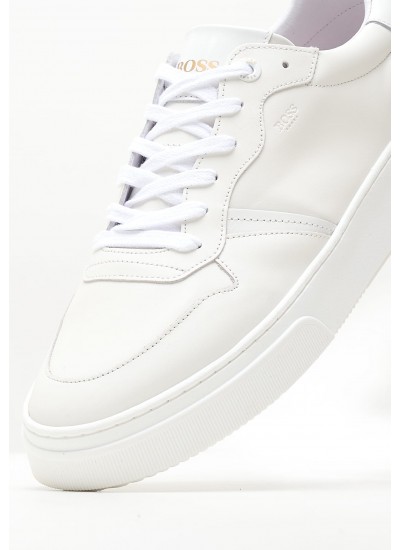 Ανδρικά Παπούτσια Casual Cupsole.Chunky Άσπρο Δέρμα Calvin Klein