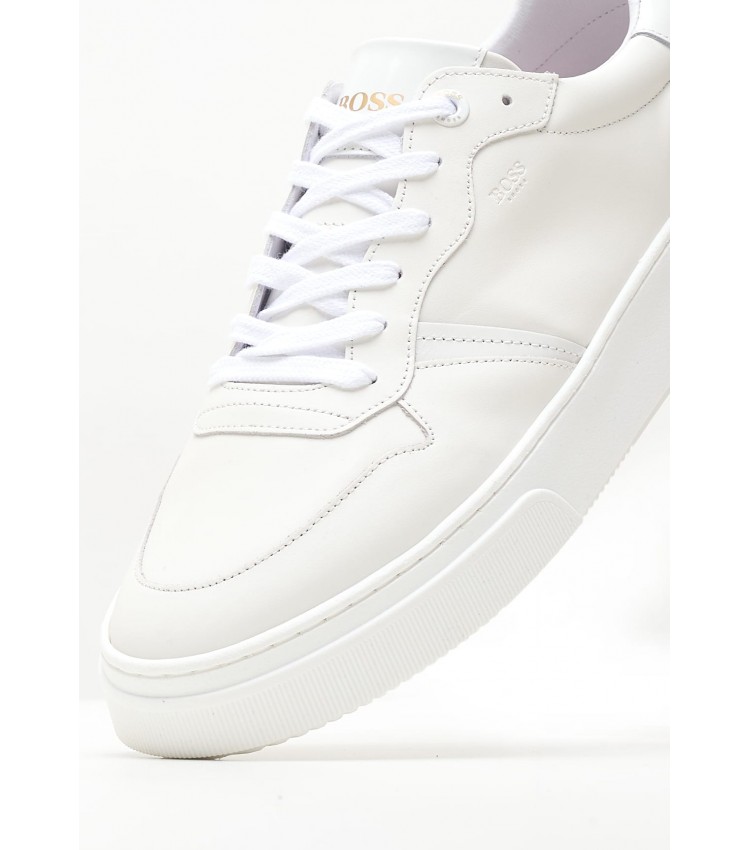 Ανδρικά Παπούτσια Casual ZA220 Άσπρο Δέρμα Boss shoes