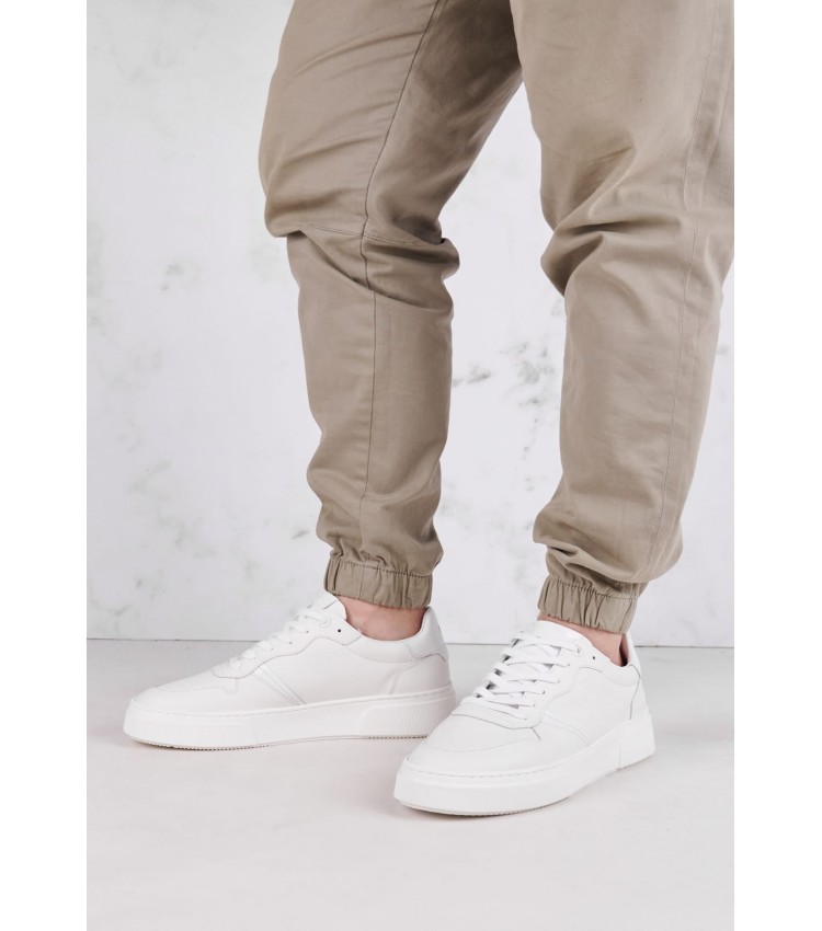 Ανδρικά Παπούτσια Casual ZA220 Άσπρο Δέρμα Boss shoes