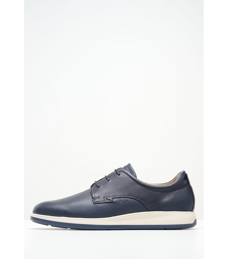 Men Shoes ZA267 Blue Leather Boss shoes