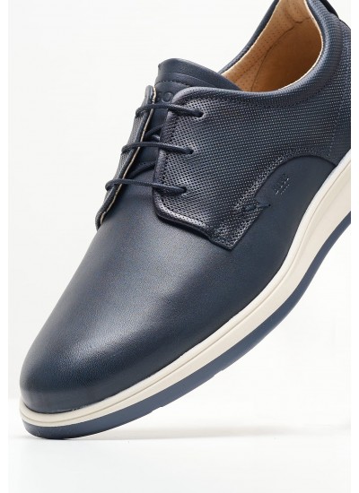 Men Shoes ZA267 Blue Leather Boss shoes