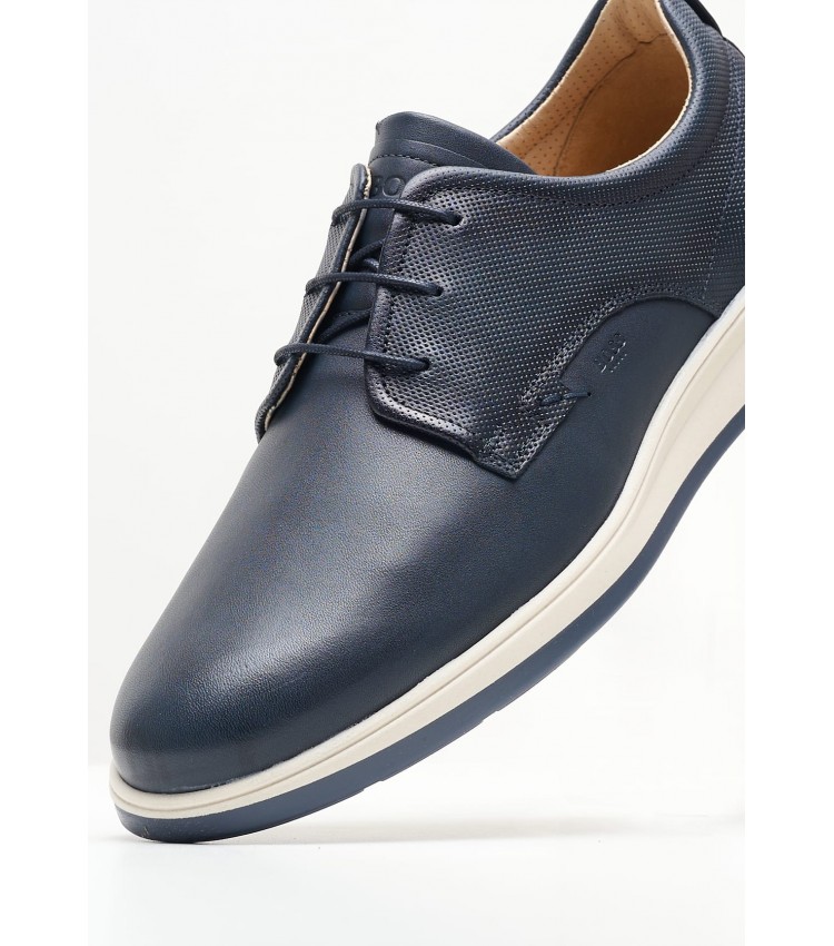 Men Shoes ZA267 Blue Leather Boss shoes