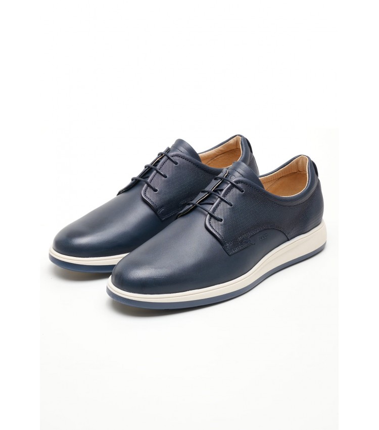 Men Shoes ZA267 Blue Leather Boss shoes