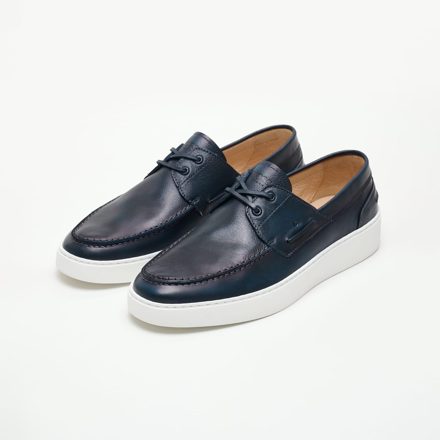 Ανδρικά Ιστιοπλοϊκά ZA321 Μπλε Δέρμα Boss shoes