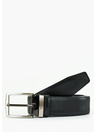 Men Belts ZB008 Black Leather Boss shoes