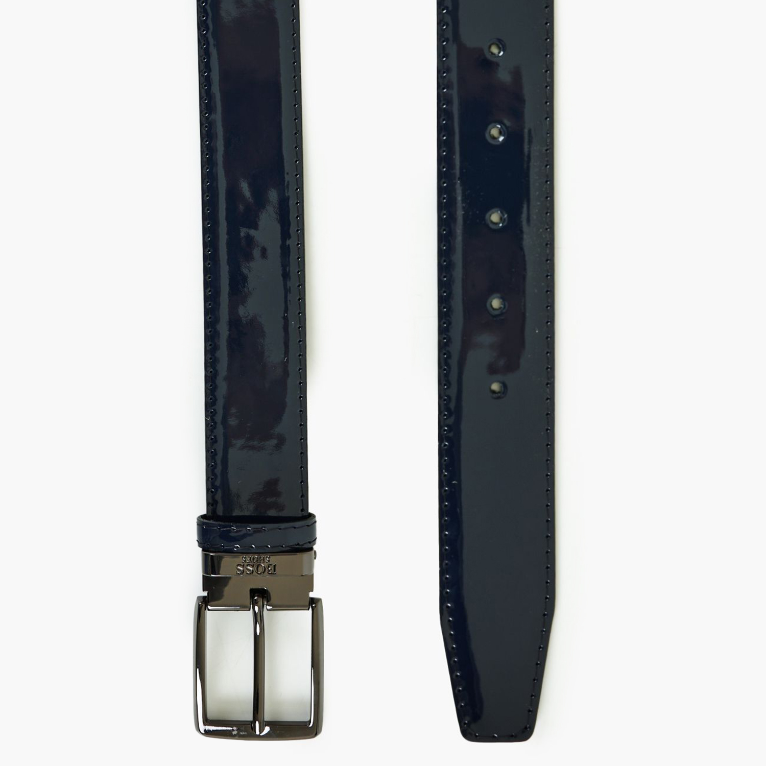 Men Belts ZB010 Blue Patent Leather Boss shoes
