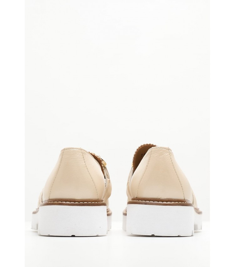 Women Moccasins ZW7439 Beige Leather Boss shoes