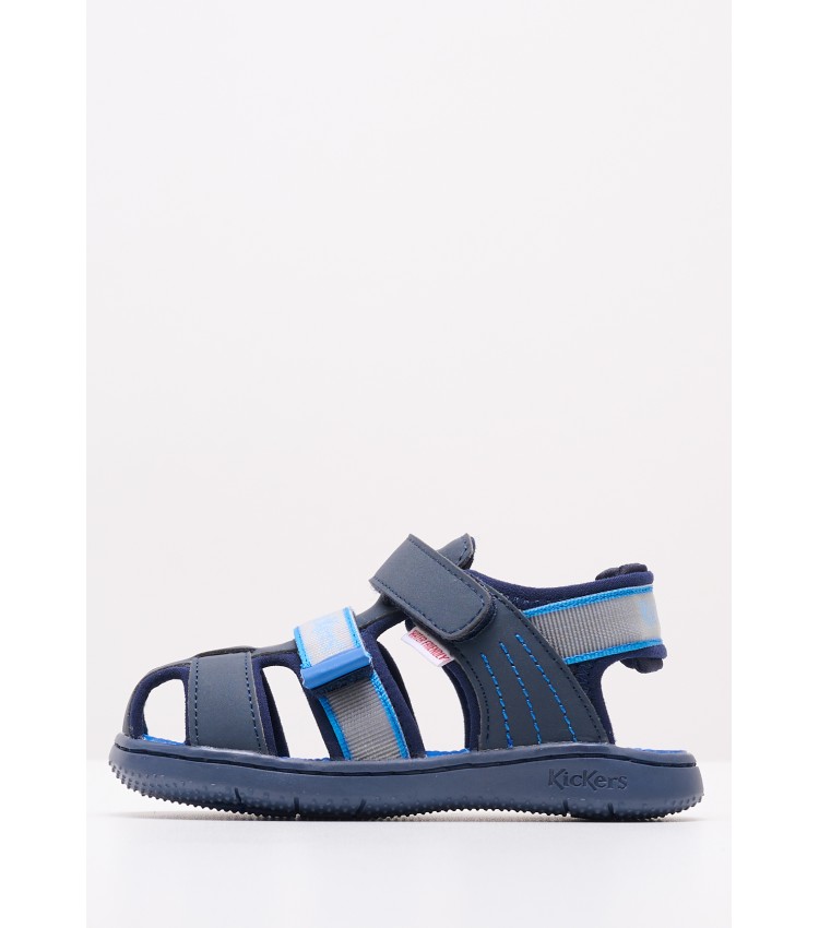 Kids Flip Flops & Sandals Kickbeachou Blue ECOleather Kickers