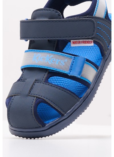 Kids Flip Flops & Sandals Kickbeachou Blue ECOleather Kickers