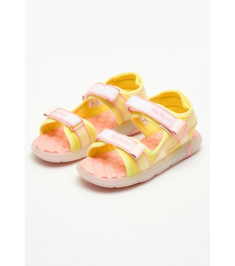 Kids Flip Flops & Sandals Kickjune Yellow ECOleather Kickers