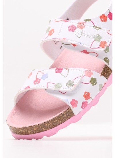 Kids Flip Flops & Sandals Summerkro.Cherry White ECOleather Kickers