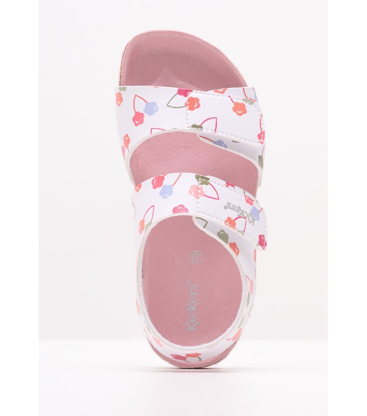 Kids Flip Flops & Sandals Summerkro.Cherry White ECOleather Kickers