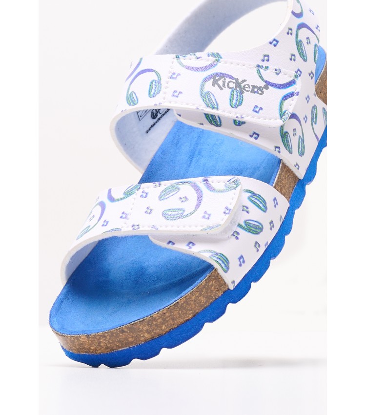 Kids Flip Flops & Sandals Summerkro.Print White ECOleather Kickers